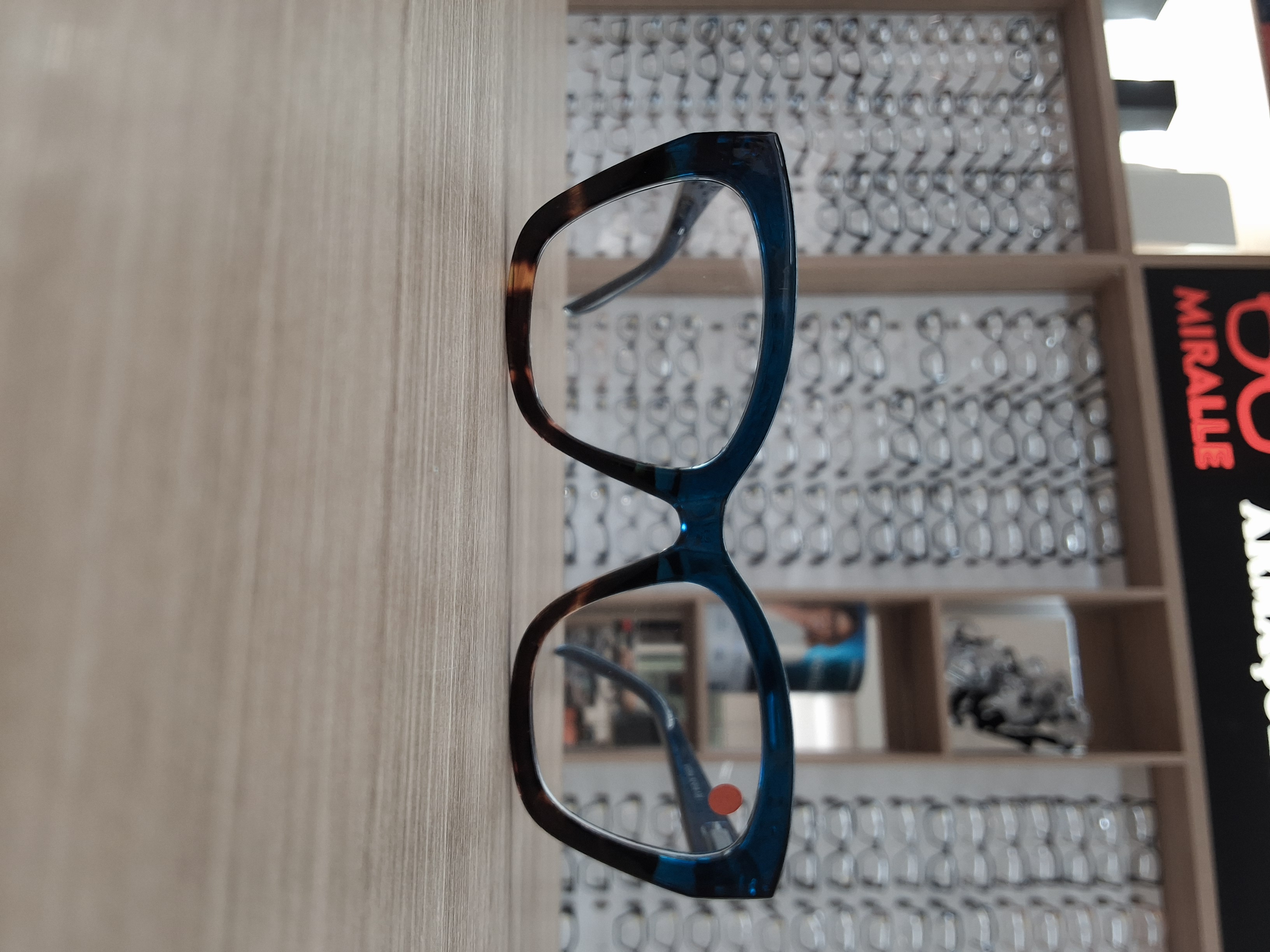 Armação Feminina Gatinho Acetato Azul Degradê Transparente — Óculos Atacado Optico