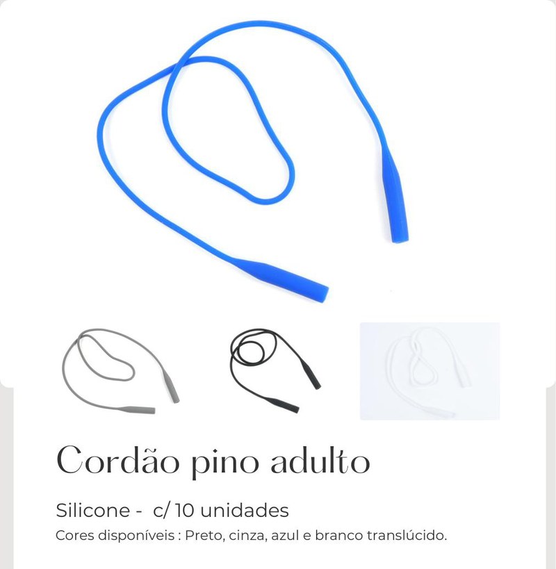 Cordao Pino Adulto Silicone — foto 3 — Acessórios Atacado Optico