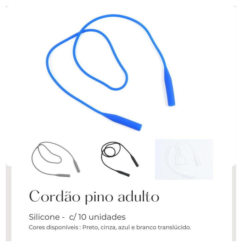 Cordao Pino Adulto Silicone — foto 2 — Acessórios Atacado Optico