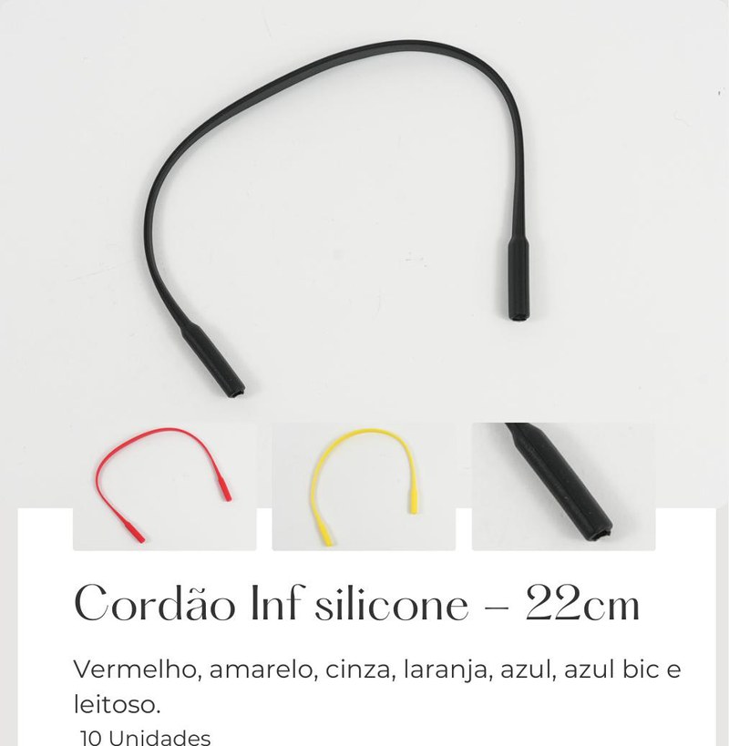 Cordao Inf. Silicone 22 cm - Mod. 2 — foto 3 — Acessórios Atacado Optico