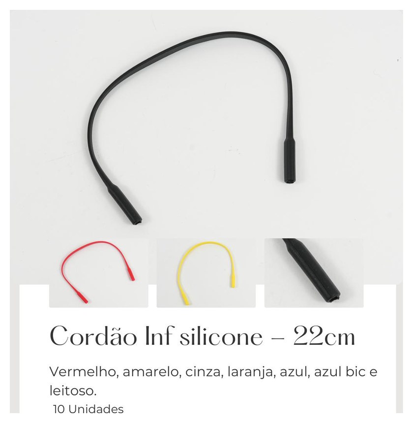 Cordao Inf. Silicone 22 cm - Mod. 2 — foto 2 — Acessórios Atacado Optico