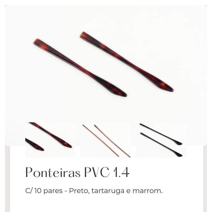 Ponteiras PVC 1.4 - Preto/Tartaruga/Marrom — foto 2 — Fornitura Atacado Optico