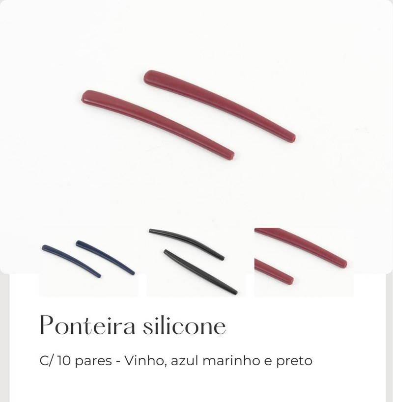 Ponteira Silicone - Vinho/Az.Marinho/Preto — foto 3 — Fornitura Atacado Optico
