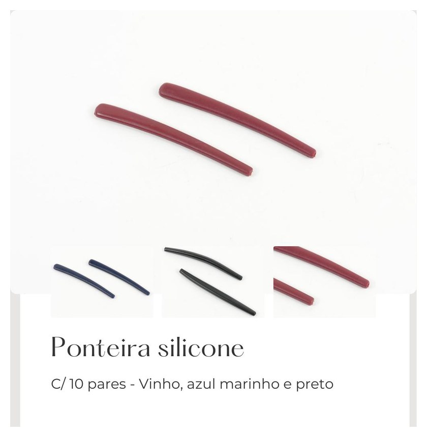 Ponteira Silicone - Vinho/Az.Marinho/Preto — foto 2 — Fornitura Atacado Optico