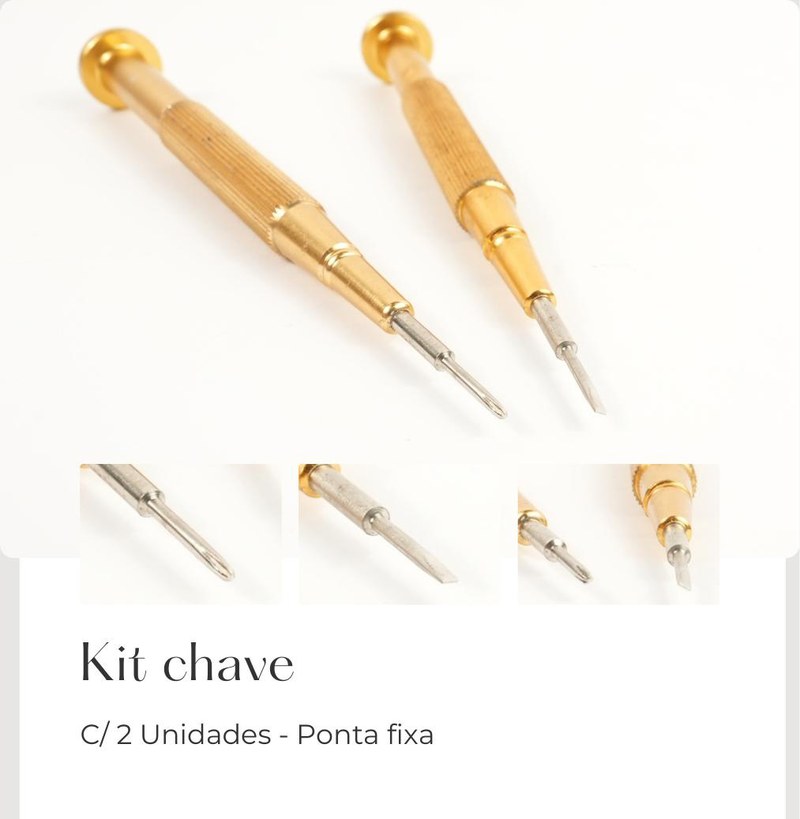 Kit Chave 2 un. Ponta Fixa - Mod. B — foto 2 — Fornitura Atacado Optico