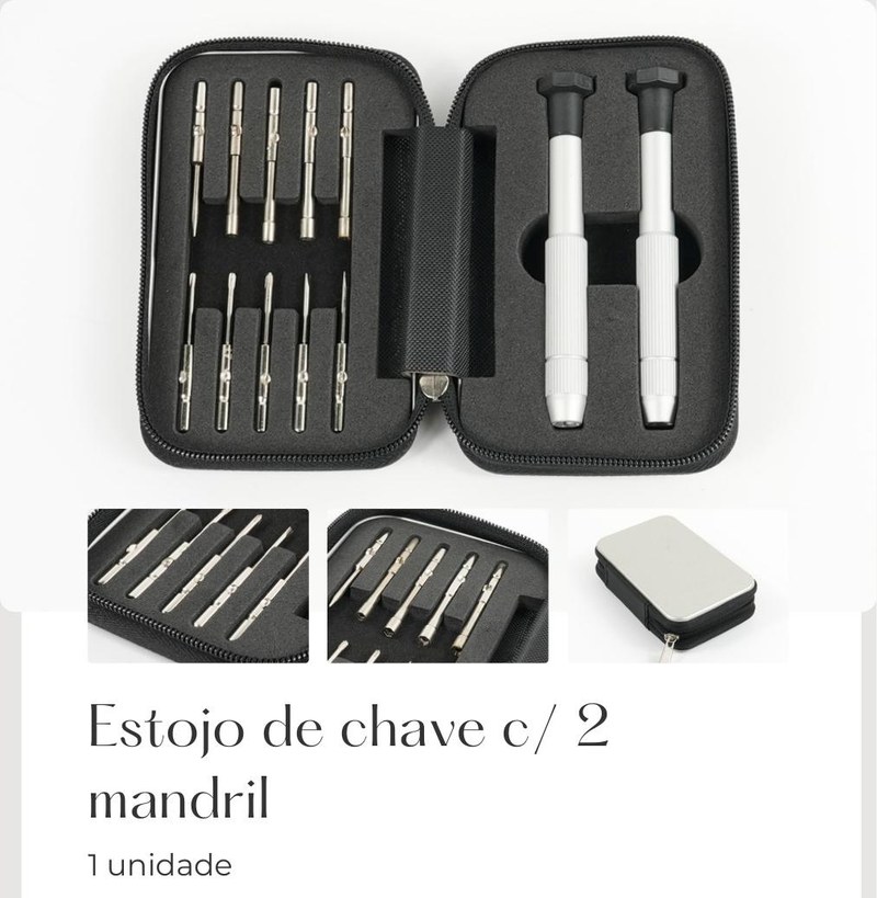 Estojo de Chave c/ 2 Mandril — foto 2 — Fornitura Atacado Optico