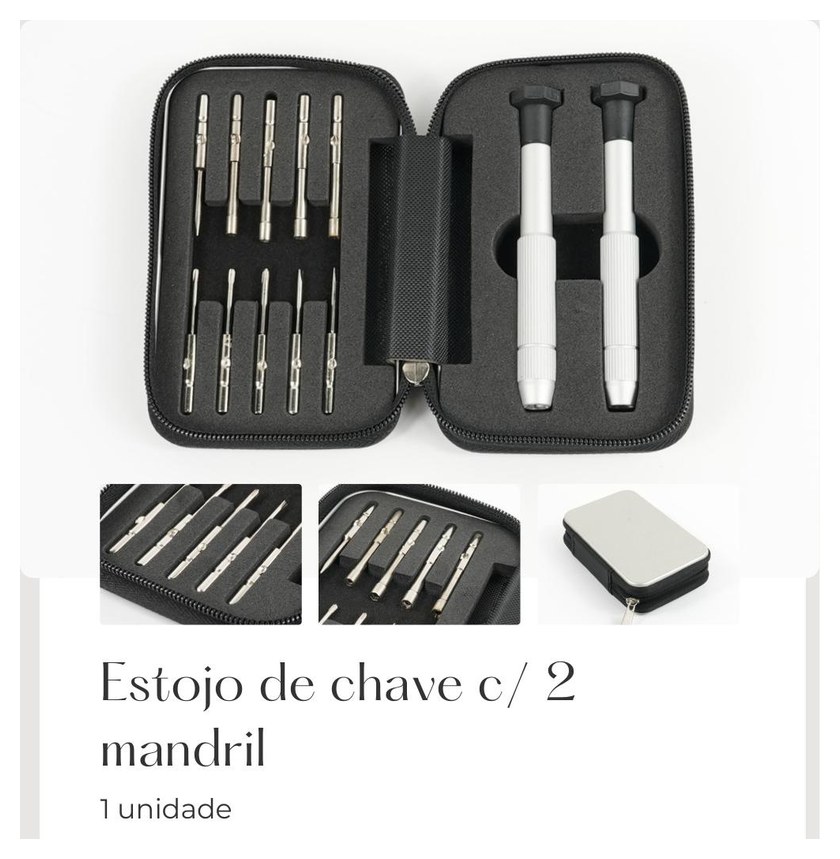 Estojo de Chave c/ 2 Mandril — Fornitura Atacado Optico