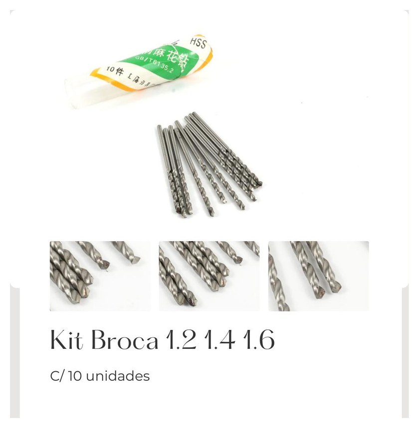 Kit Broca 1.6 - 10 un — Fornitura Atacado Optico