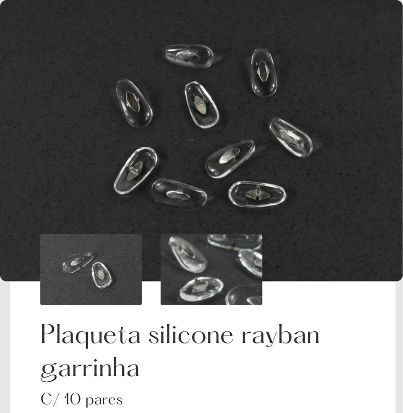 Plaqueta Silicone RayBan Garrinha - Mod. B — foto 2 — Fornitura Atacado Optico