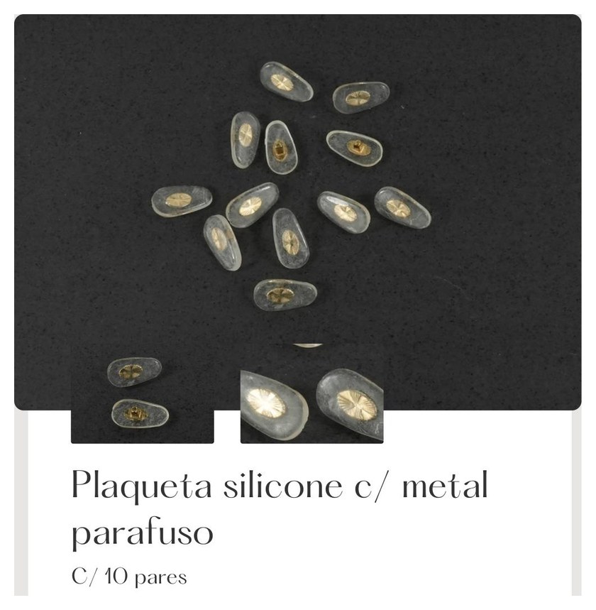 Plaqueta Silicone c/ Metal Parafuso — Fornitura Atacado Optico