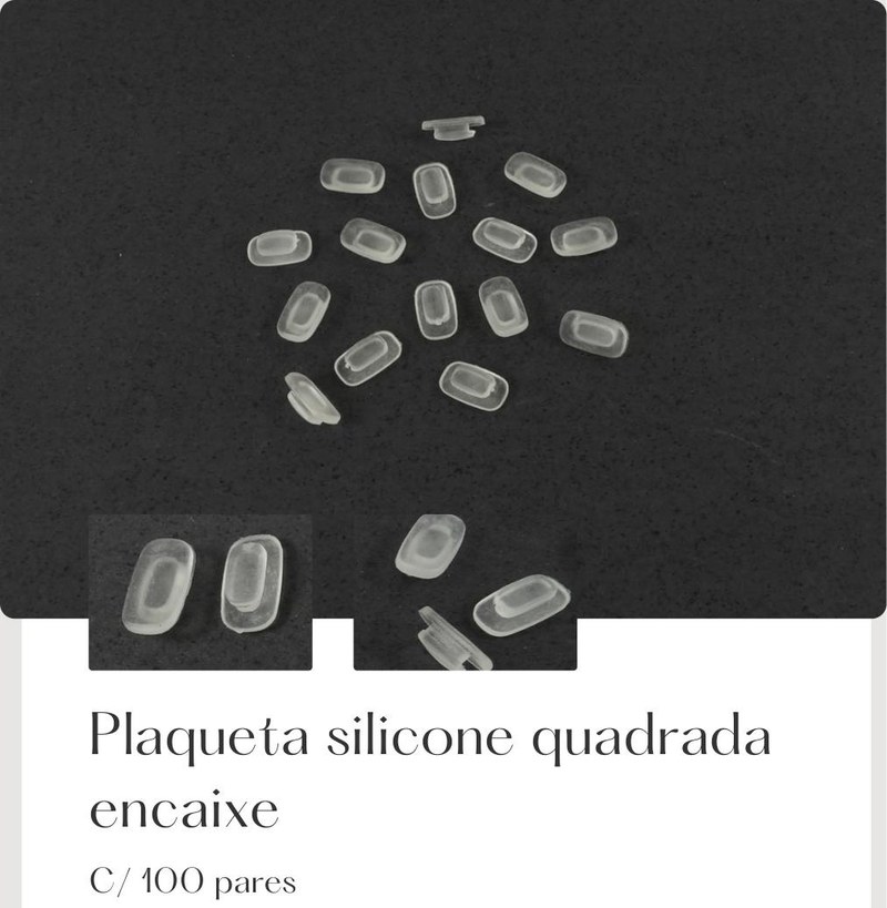 Plaqueta Silicone Quadrada Encaixe — foto 2 — Fornitura Atacado Optico