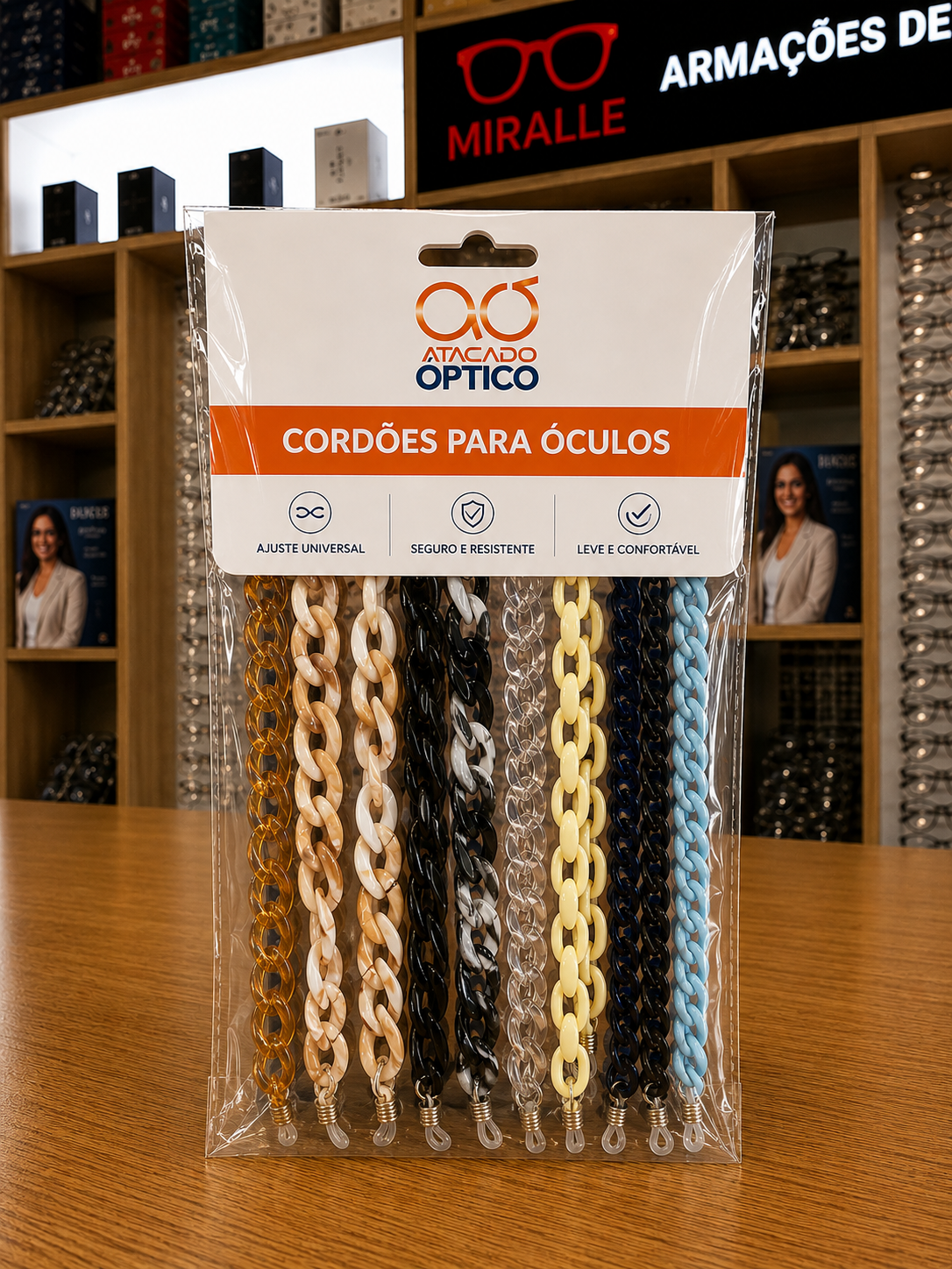 Correntinhas tipo acetato — Acessórios Atacado Optico