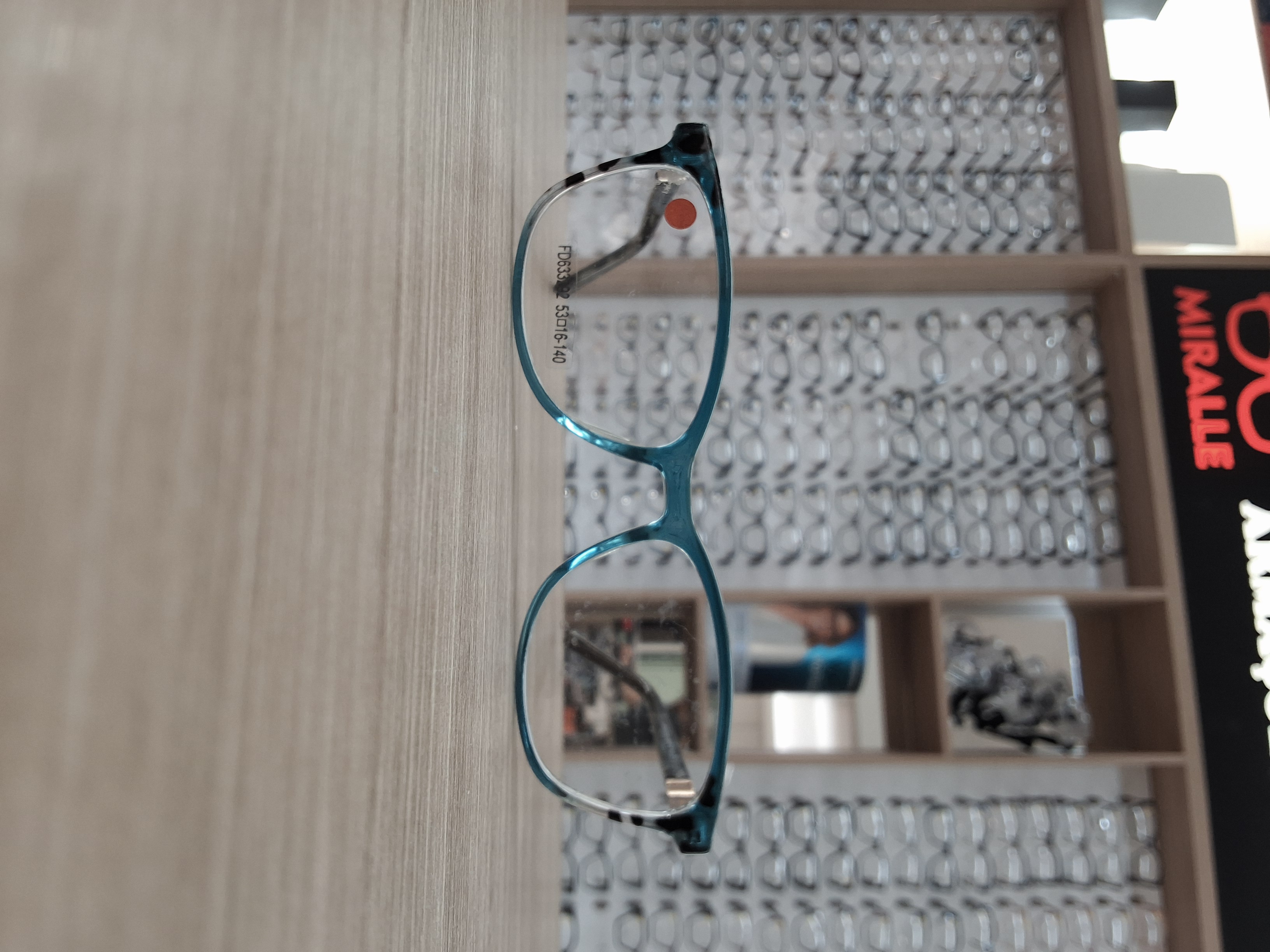 Armação Feminina Fiorenza FD63322 Azul Petróleo com Detalhes Animal Print — Óculos Atacado Optico