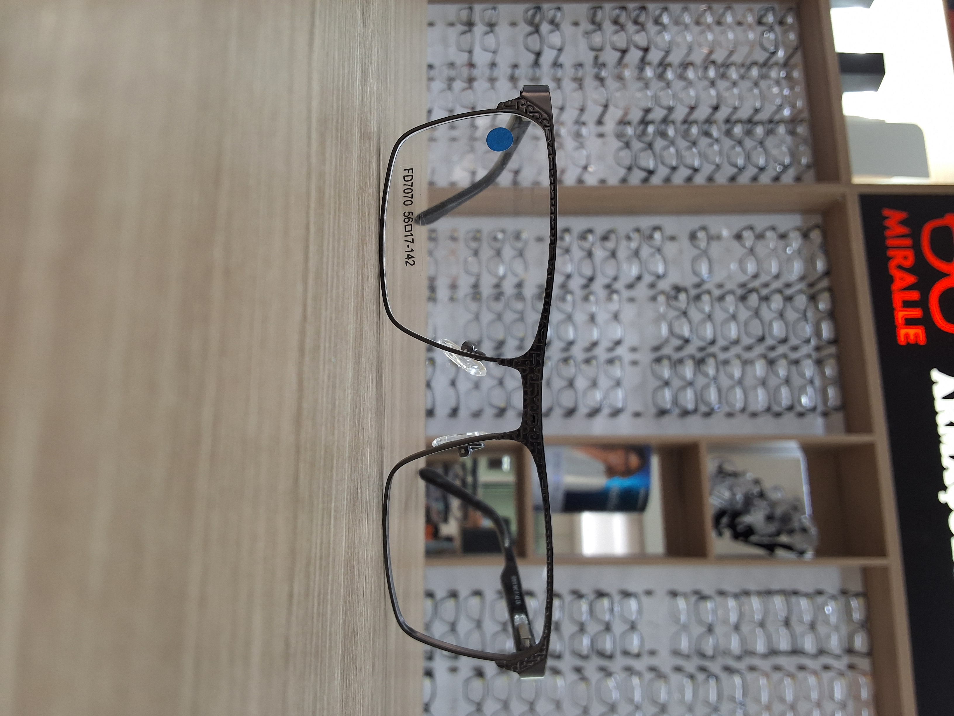 Armação de Grau Masculina Fiorenza FD7070 Retangular Grafite Texturizado — Óculos Atacado Optico